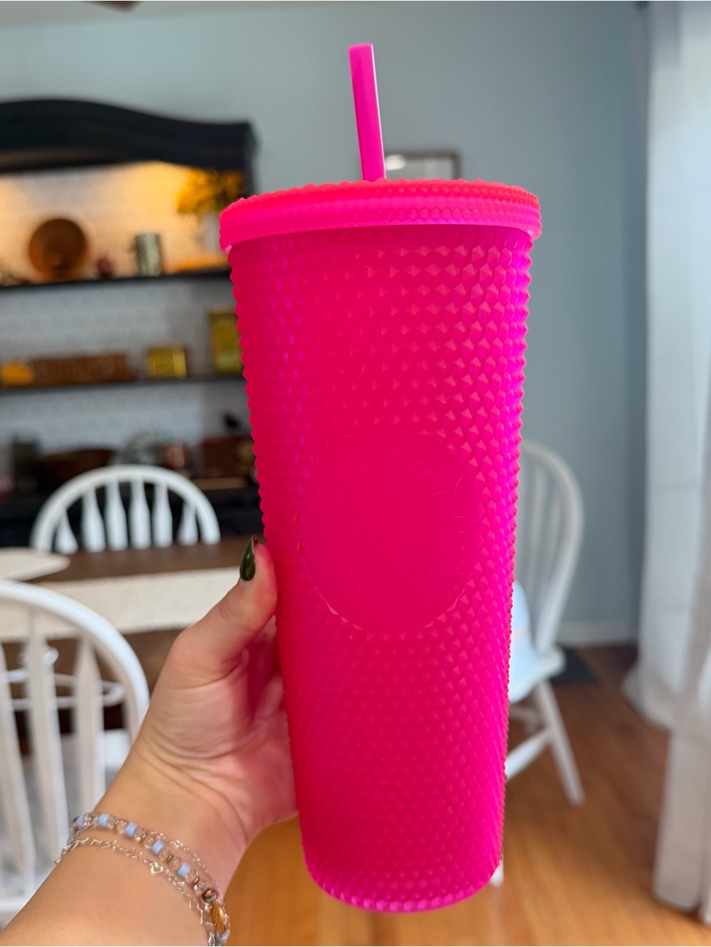 Starbucks Hot Pink Studded Reusable Tumbler with Straw